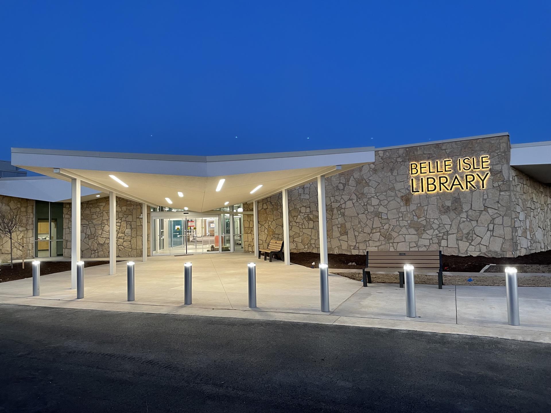 Belle Isle Library night shot-ADG