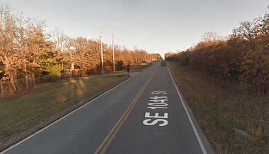 Google Street view of rural Oklahoma City road