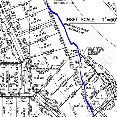 Subdivision_Plat_Lots contain creek and floodplain