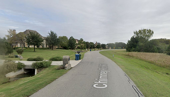 Google street view 1-acre_cluster lots_with amenity space_Flower Mound Chimney Rock-website