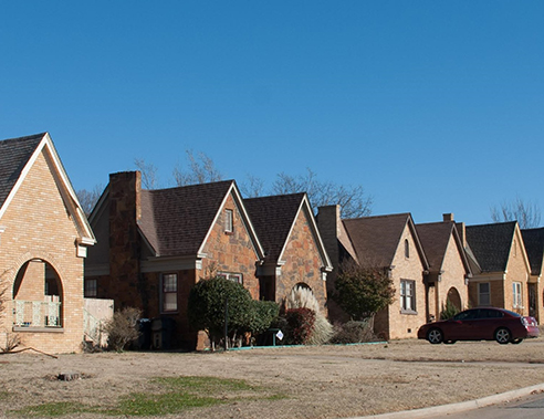 brick homes in a row with Urban Medium LUTA