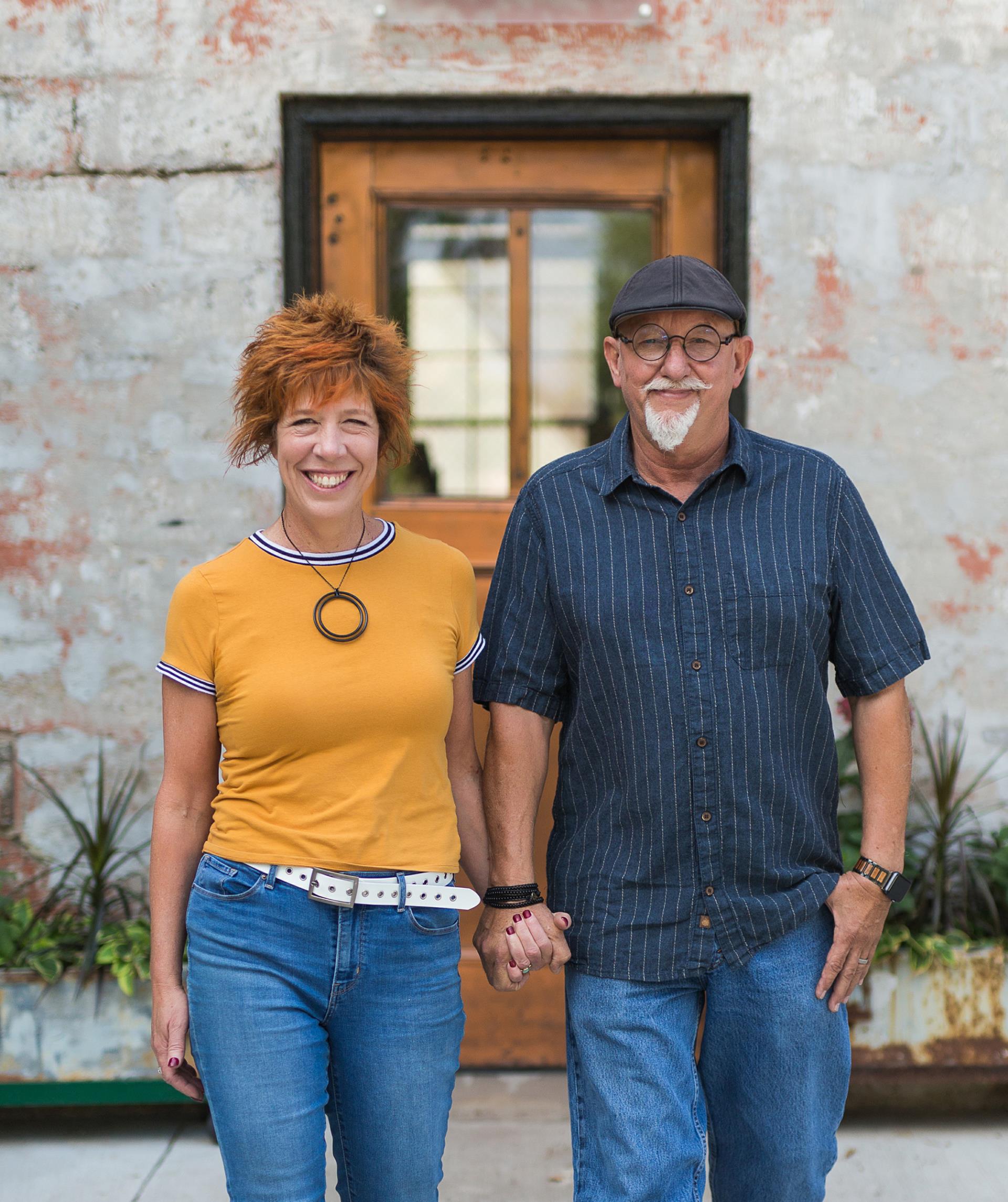 artists from Art Fusion Studio standing in front of door