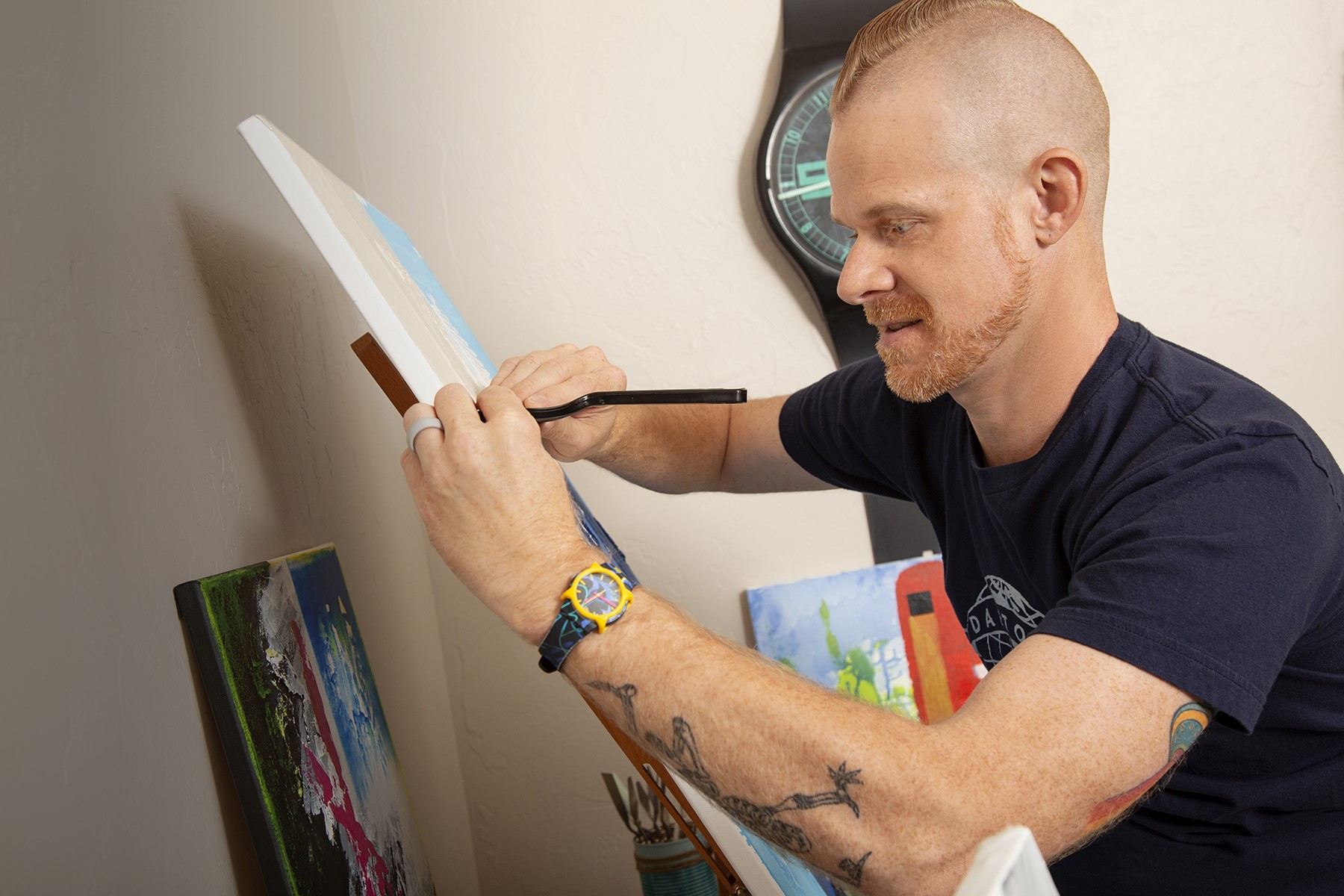 Artist michael bendure painting