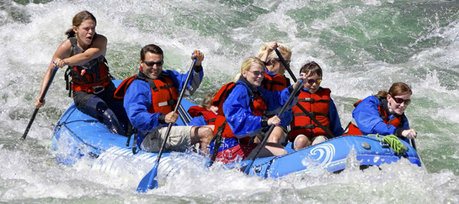 Rafters enjoying whitewater rapids