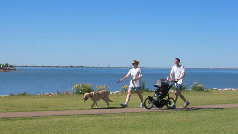 Walkers, strollers and canines enjoy the City's trails system