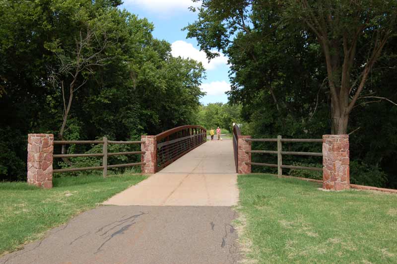 Bluff Creek Park is a popular space for walking, running and off-road cycling