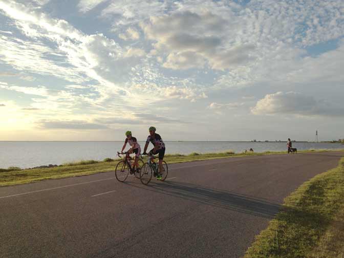 OKC Trails Lake Hefner sunset bicycling